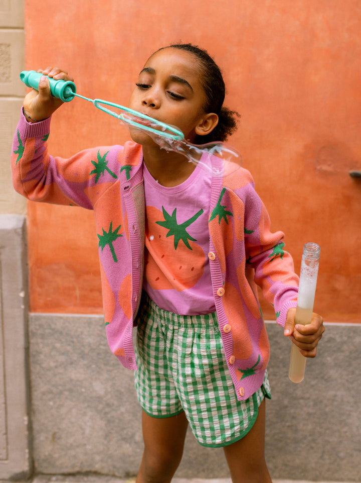 Tea Collection – Woven Dolphin Shorts in Garden Party Check