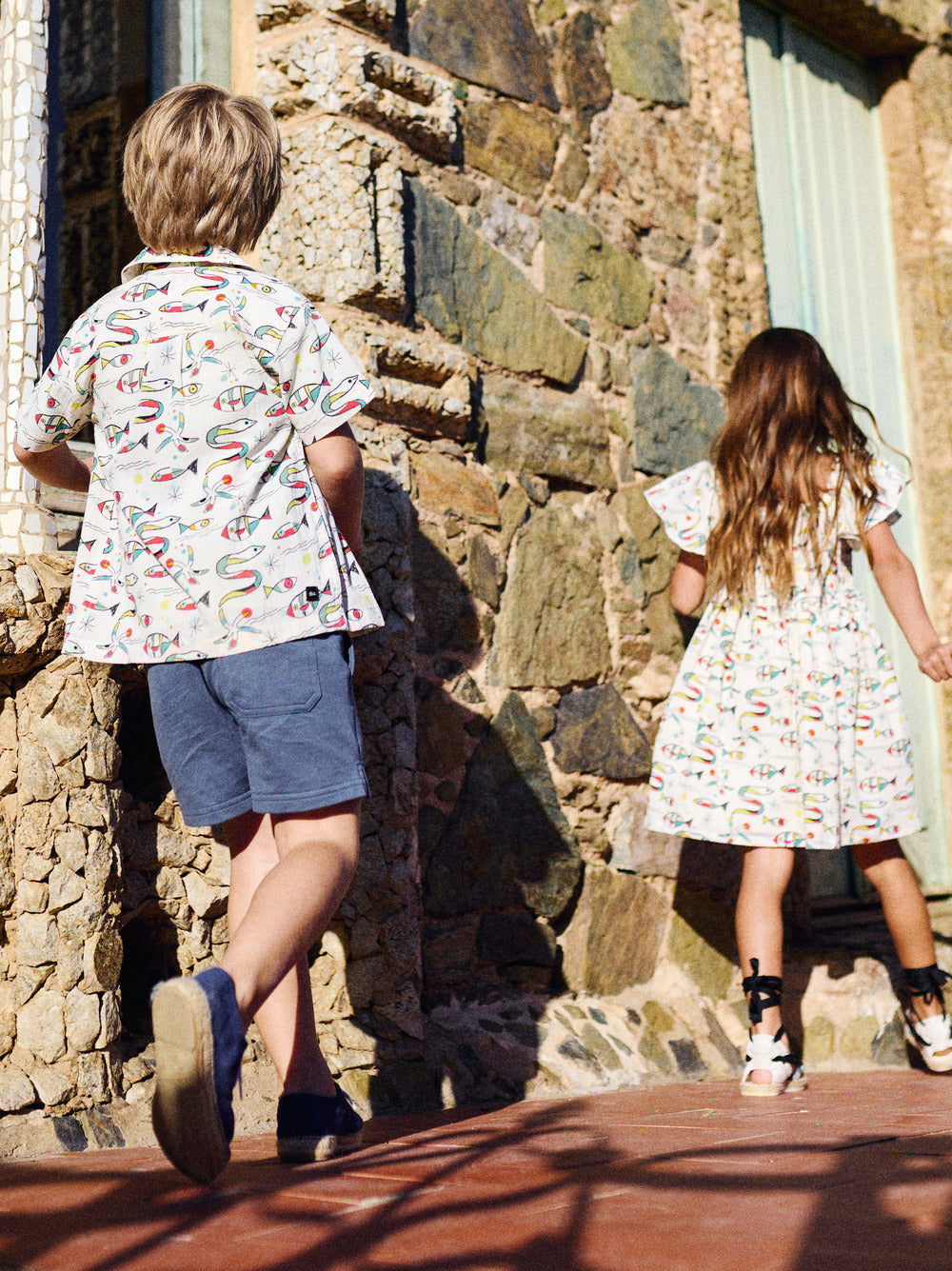 Tea Collection – Button Down Camp Shirt in Mar de Miro