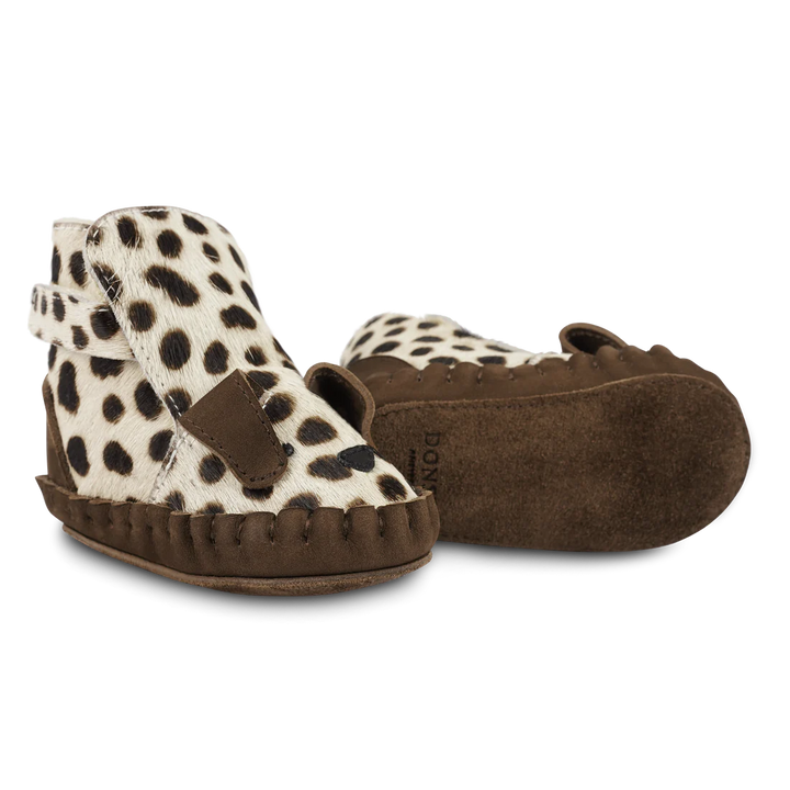 Donsje – Kapi Booties in Dalmatian Spotted Cow Hair