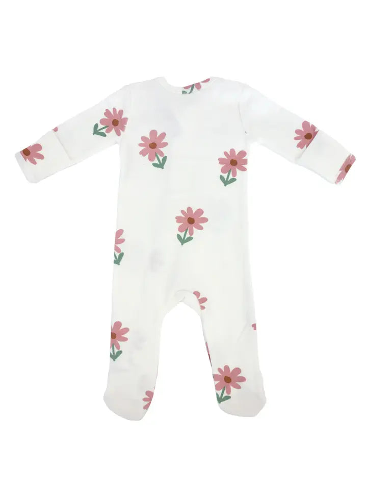 oh baby! – Zipper Footie in Daisies