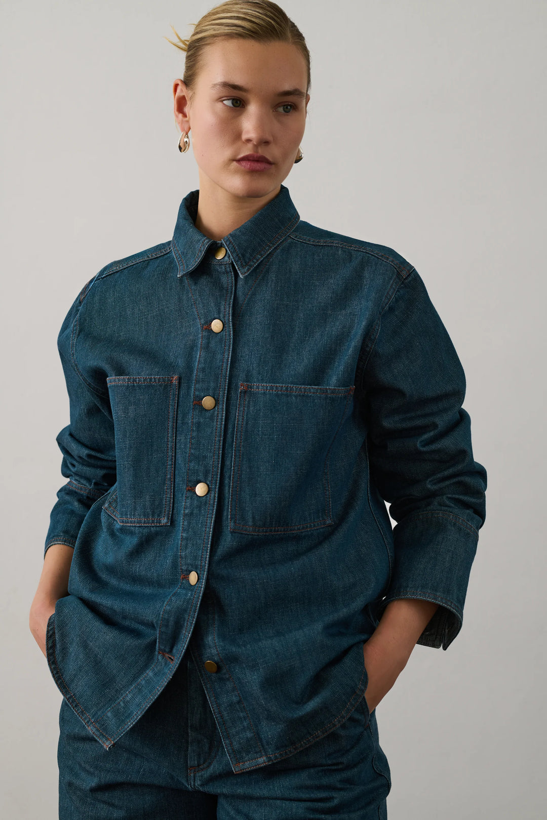 Soeur – Garance Shirt Jacket in Bleu Denim