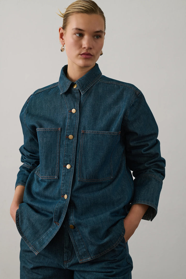 Soeur – Garance Shirt Jacket in Bleu Denim