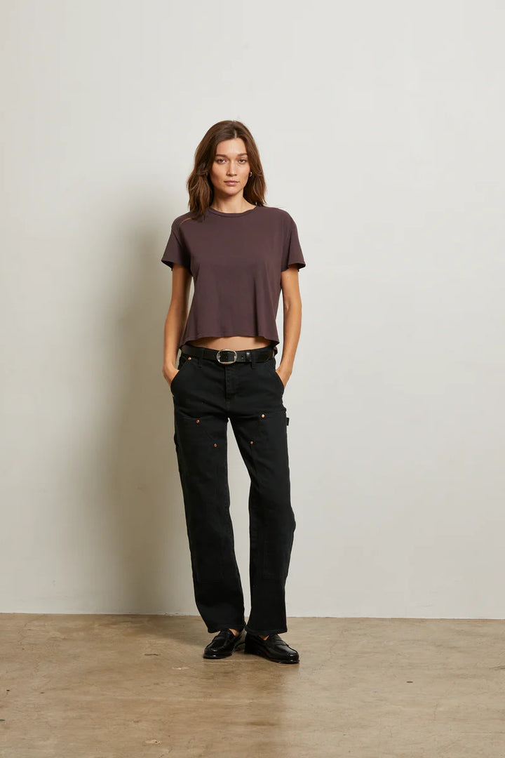 Perfect White Tee - Harley Boxy Crew in Cocoa