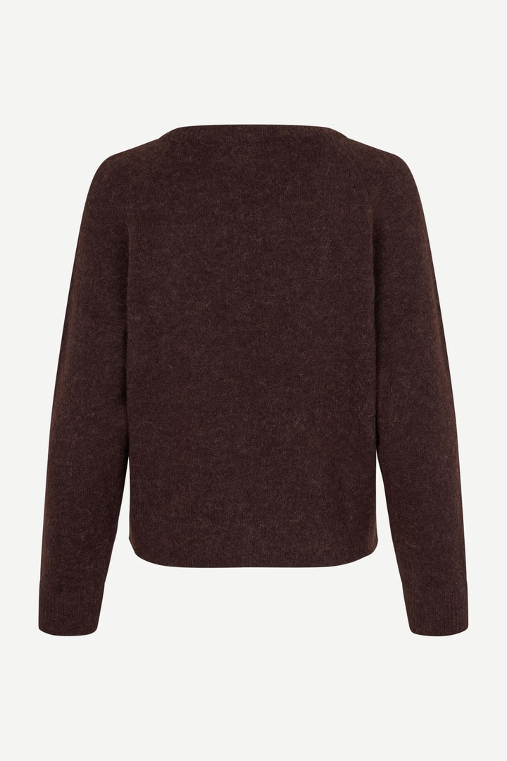 Samsoe Samsoe – Nor O-N Short Sweater in Black Coffee