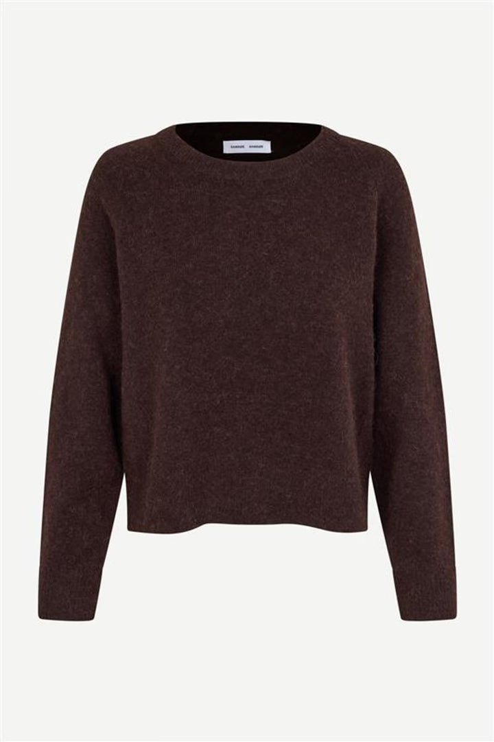 Samsoe Samsoe – Nor O-N Short Sweater in Black Coffee