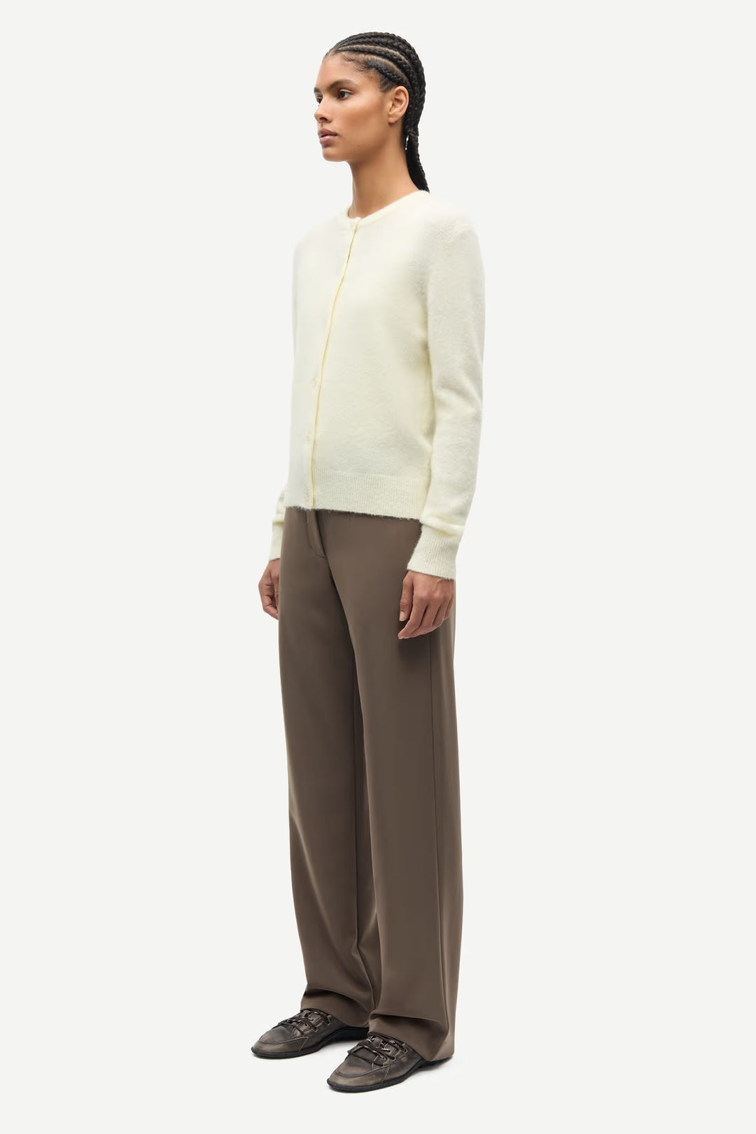 Samsoe – Nor Short Cardigan in Ethereal Green