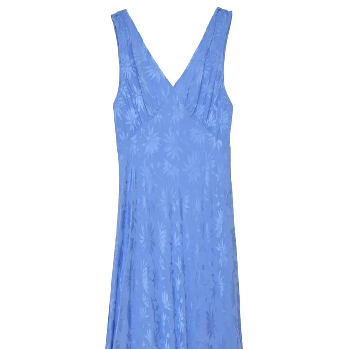 RIXO - Sandrine Dress in Daisy Jacquard Blue