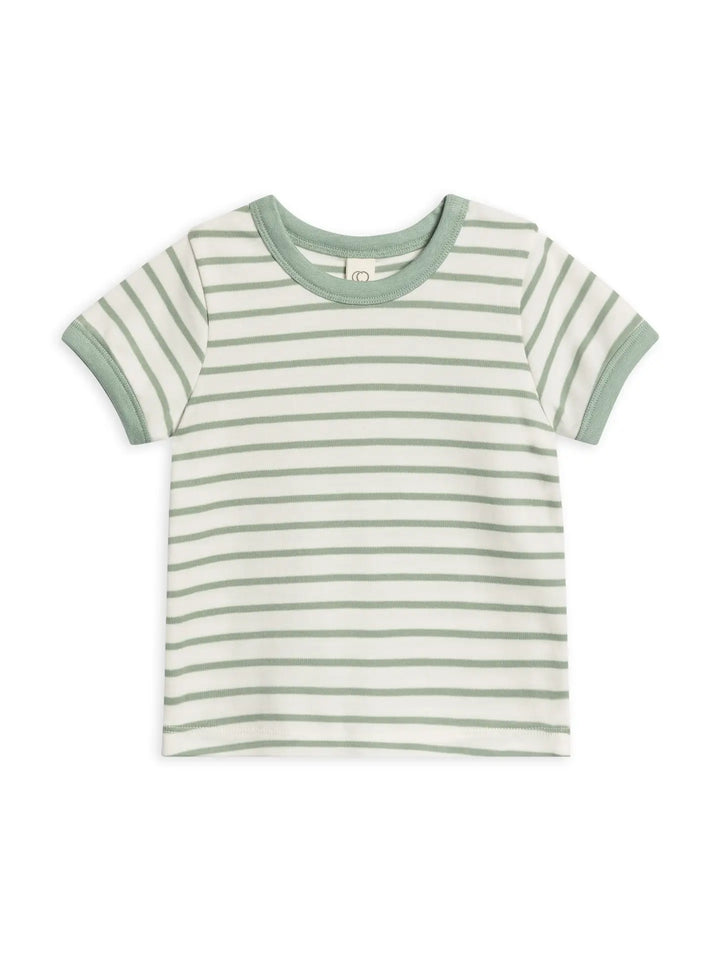 Colored Organics - Organic Andy Ringer Tee in Vitto Stripe/Jade