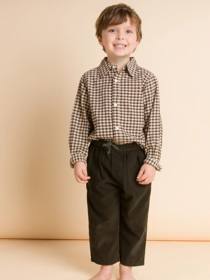 Beet World – Boys Collar Shirt in Walnut