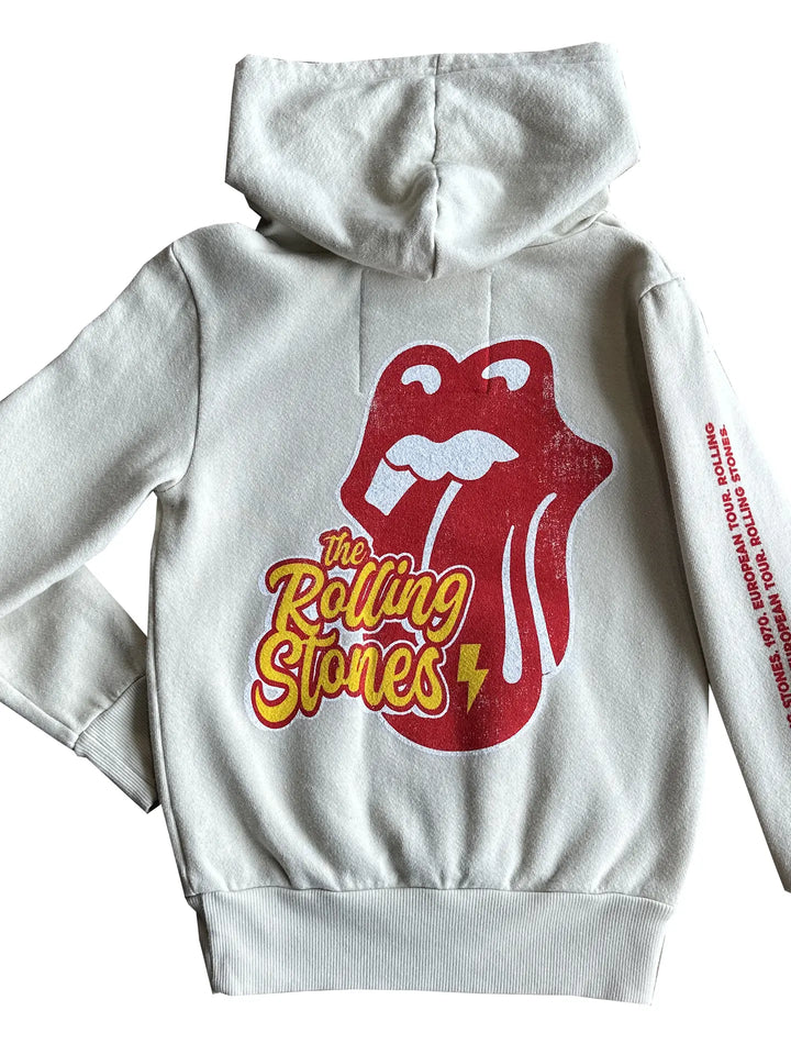 Rowdy Sprout – Rolling Stones 1970 Hoodie in Bone
