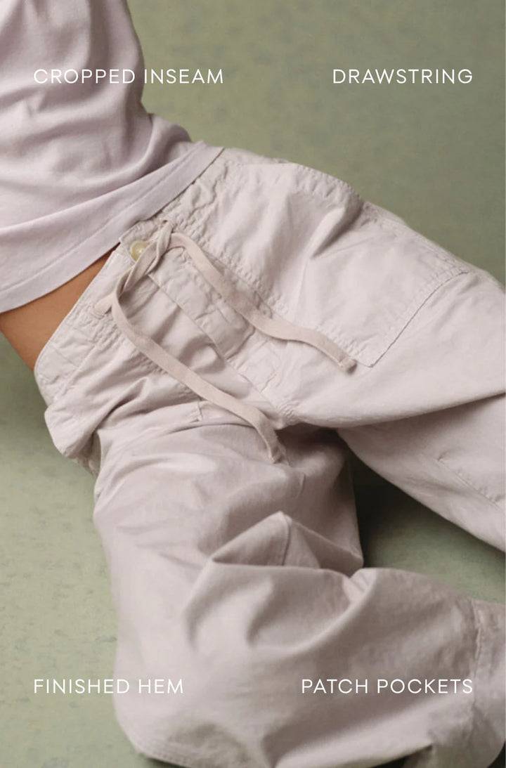 AMO Denim – Easy Drawstring Slouch Crop in Grey Quartz