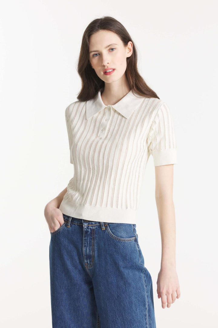 Le Mont Saint Michel - Sally Sheer Sweater in Off White