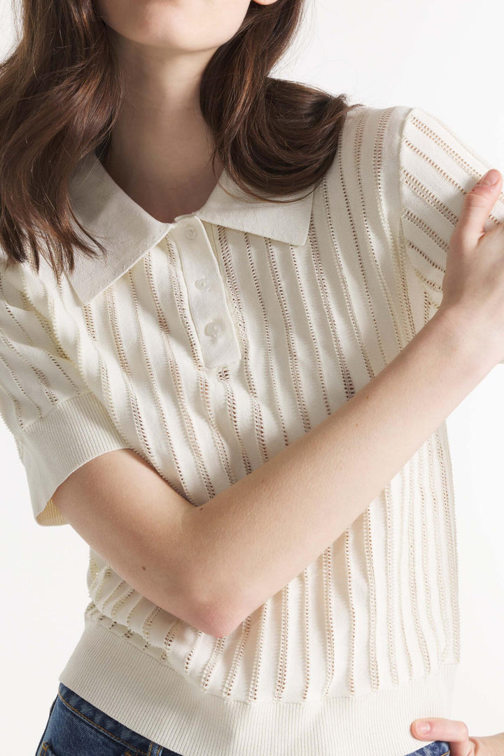 Le Mont Saint Michel - Sally Sheer Sweater in Off White