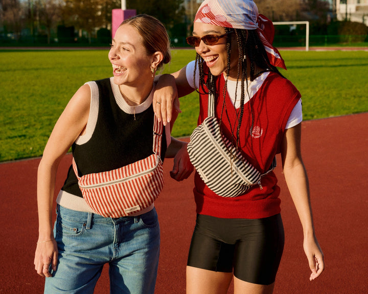 Rivedroite – Custine Waist Bag in Black and White Stripe