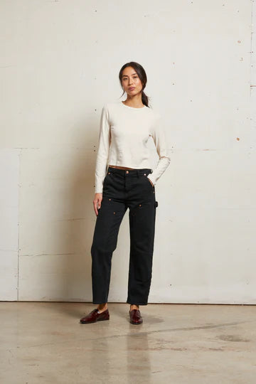 Perfect White Tee - Jamie Long Sleeve Crew Neck in Sugar