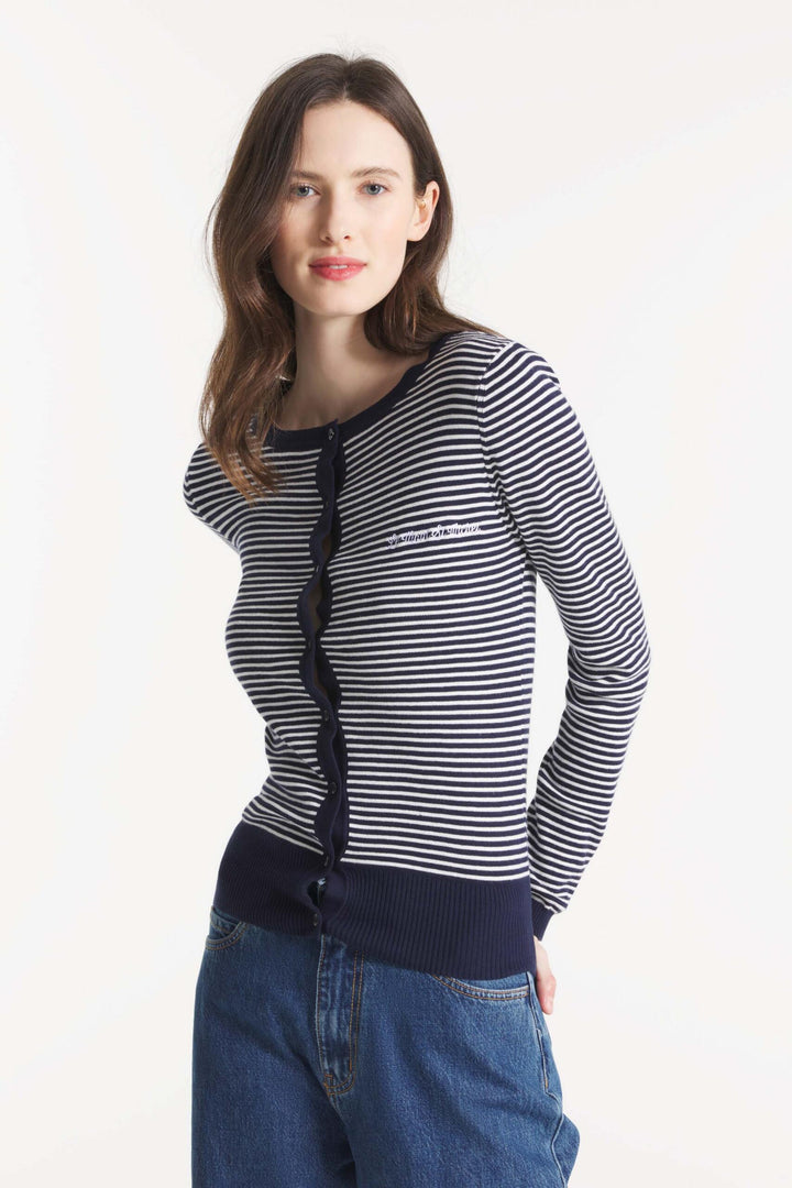 Le Mont Saint Michel - Grada Striped Cardigan in Navy