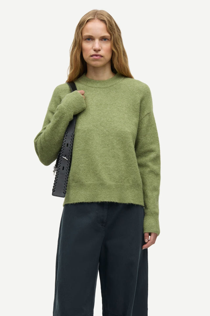 Samsoe Samsoe – Anour o-n Sweater in Mosstone