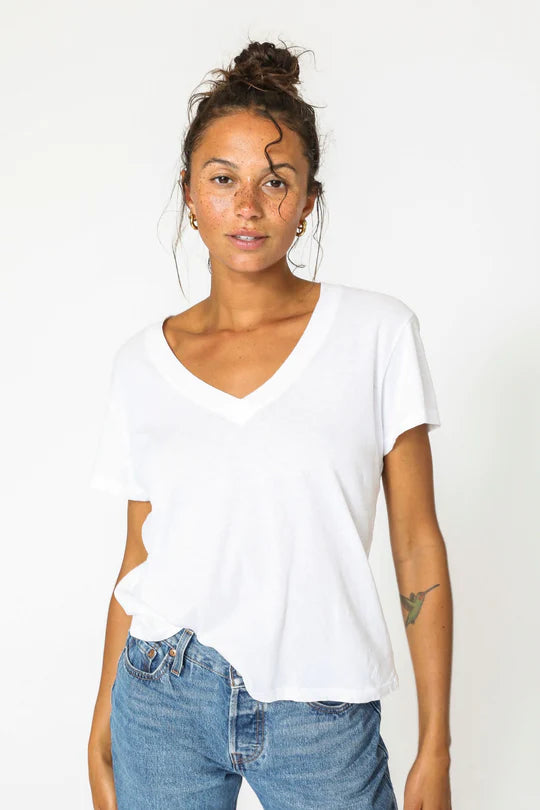 Perfect White Tee – Hendrix V-Neck Tee in White