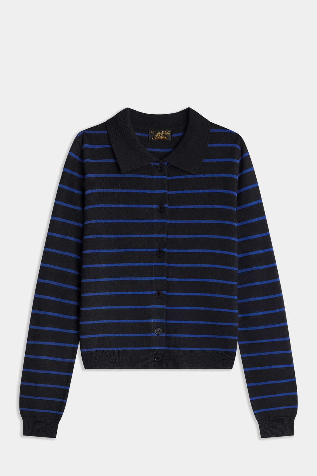 Le Mont Saint Michel - Gilena Striped Cardigan in Black / Blue