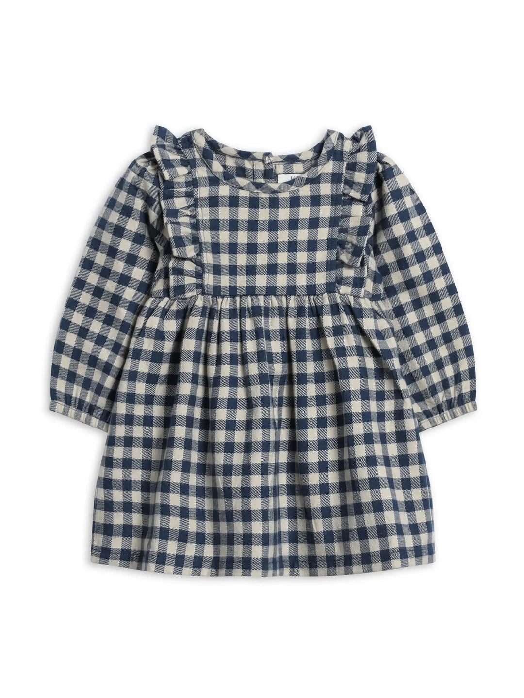 Colored Organics - Celyn Flannel Ruffle Long Sleeve Dress in Swindon Plaid