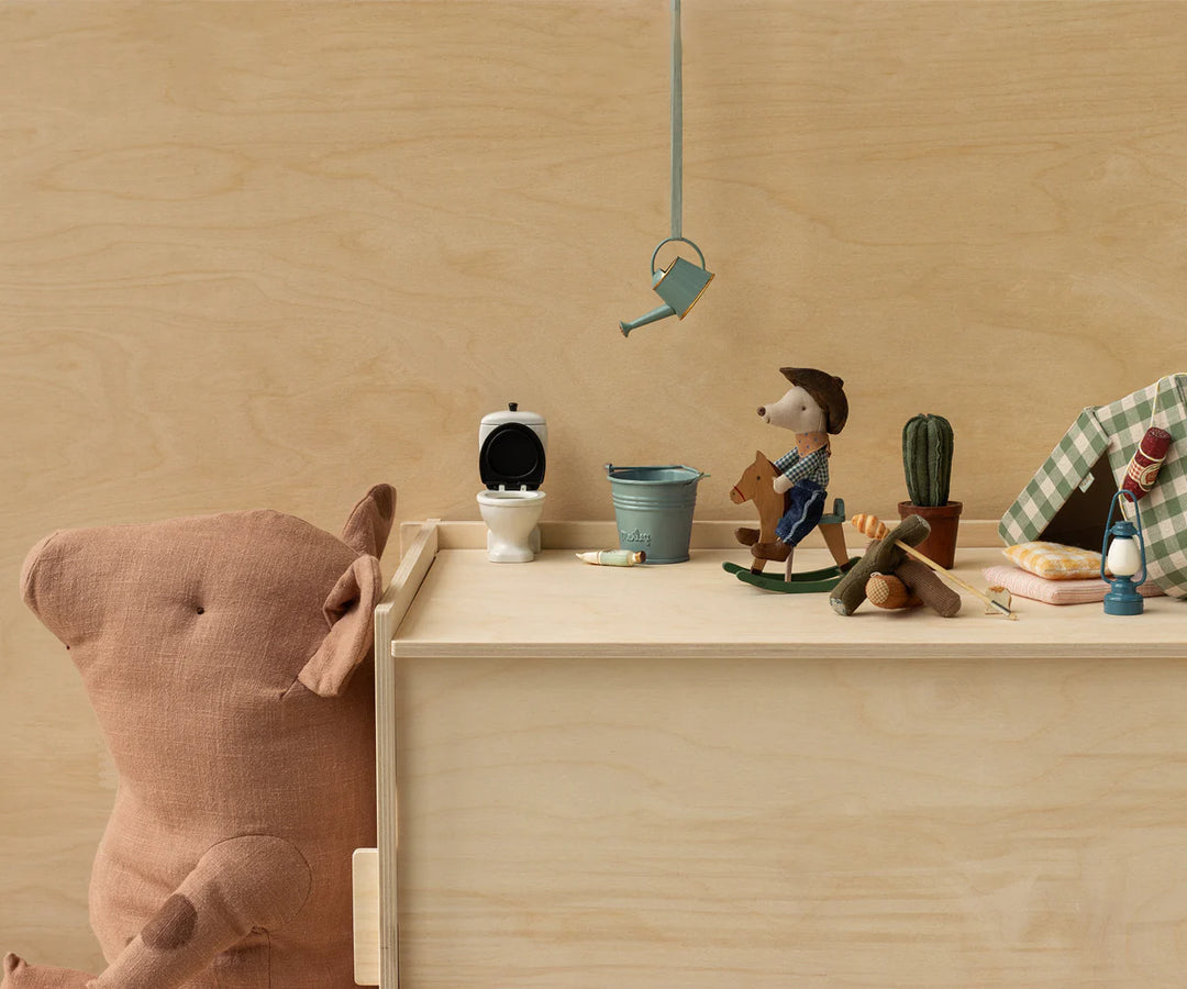Maileg - Cowboy Mouse on Rocking Horse in Little Brother