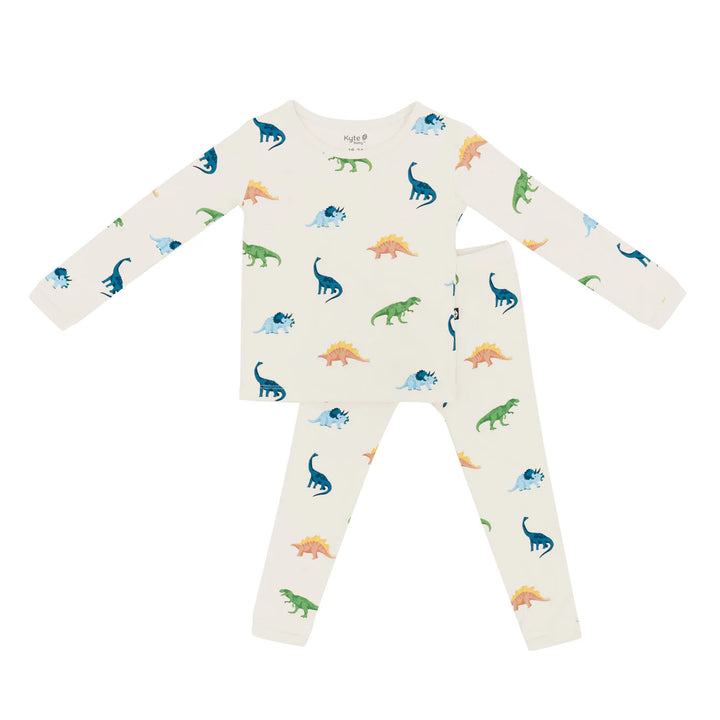 Kyte Baby - Long Sleeve Toddler Pajama Set in Ecru Roar
