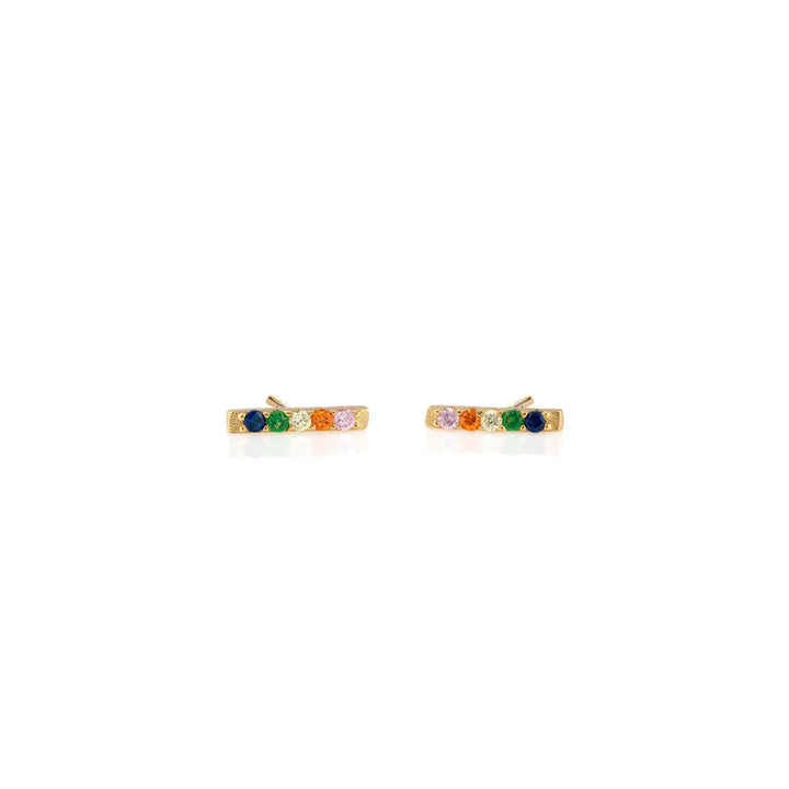 Kris Nations – Rainbow Bar Dash Crystal Stud Earring