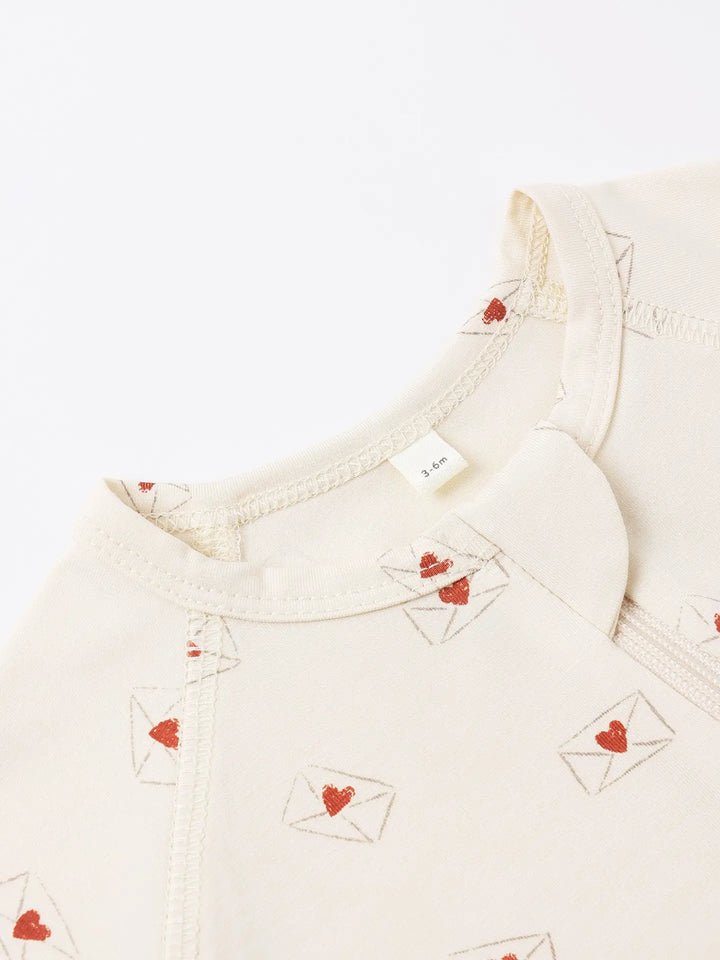 Quincy Mae – Bamboo Zip Footie in Valentine