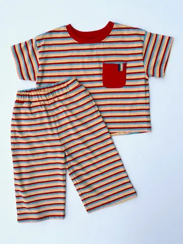 Winnie + Crew - Birdie Set in Red Stripe