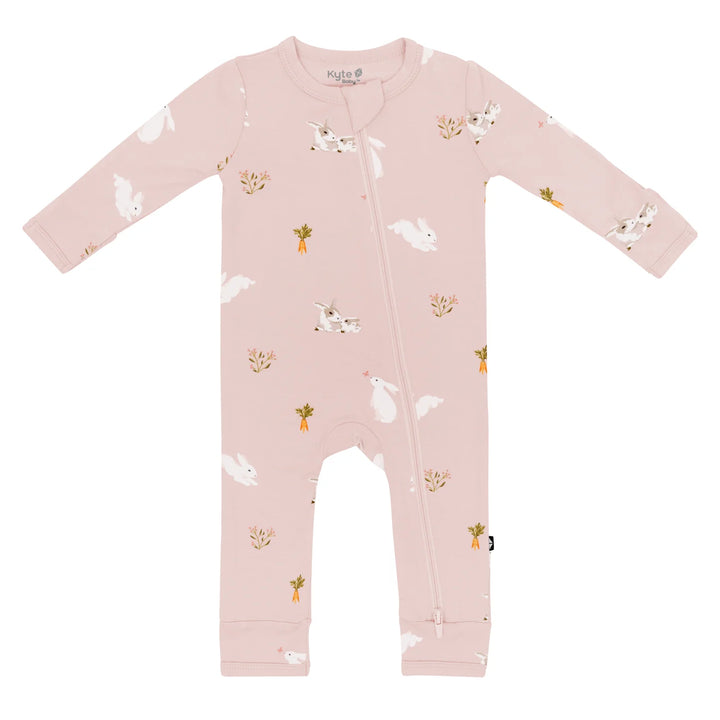 Kyte Baby - Zippered Romper in Blush Bunny