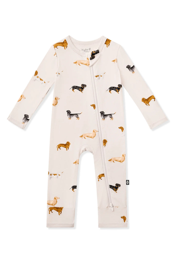 Kyte BABY - Zippered Romper in Dachshund