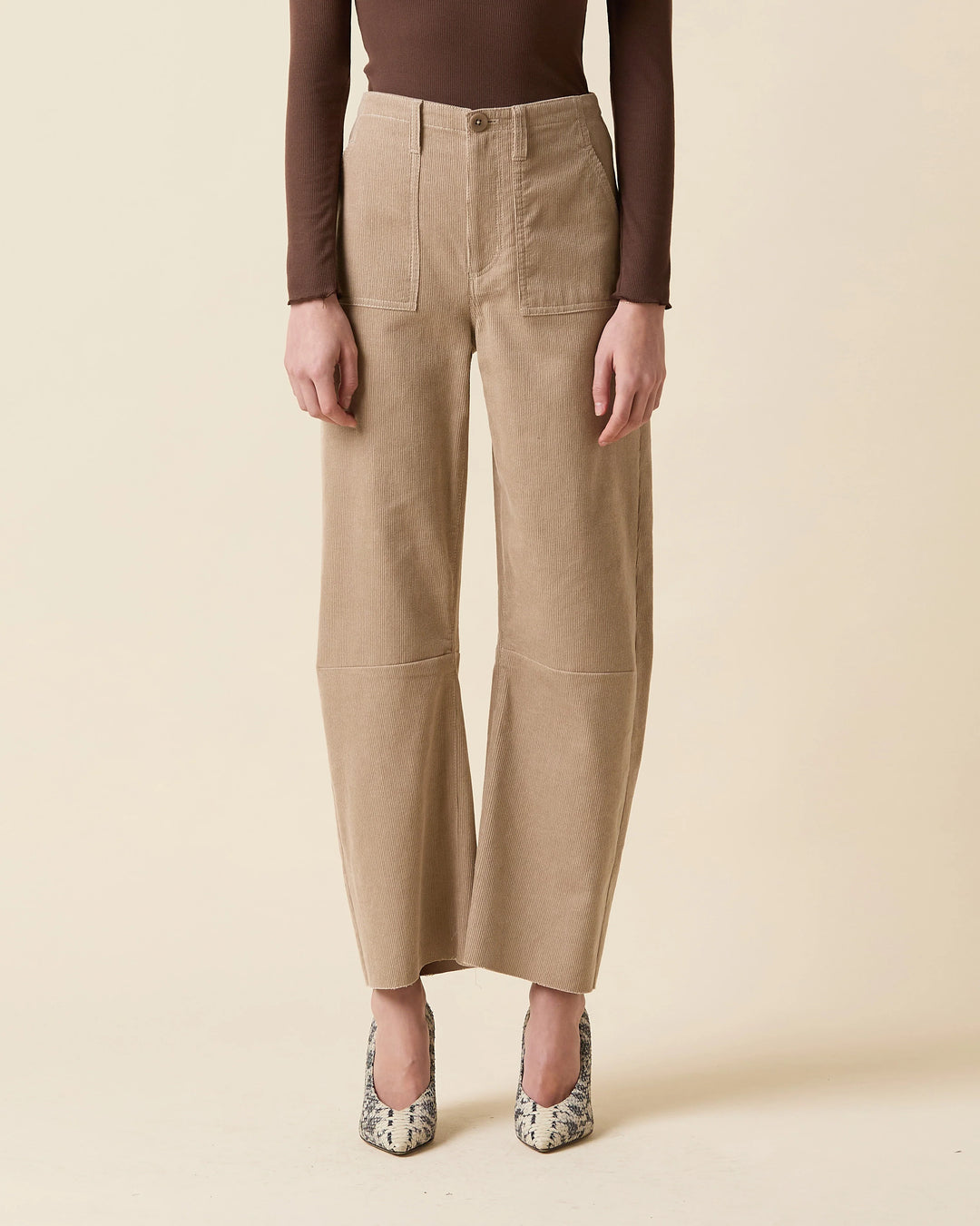 Le Jean - Utility Soft Barrel in Beige Corduroy