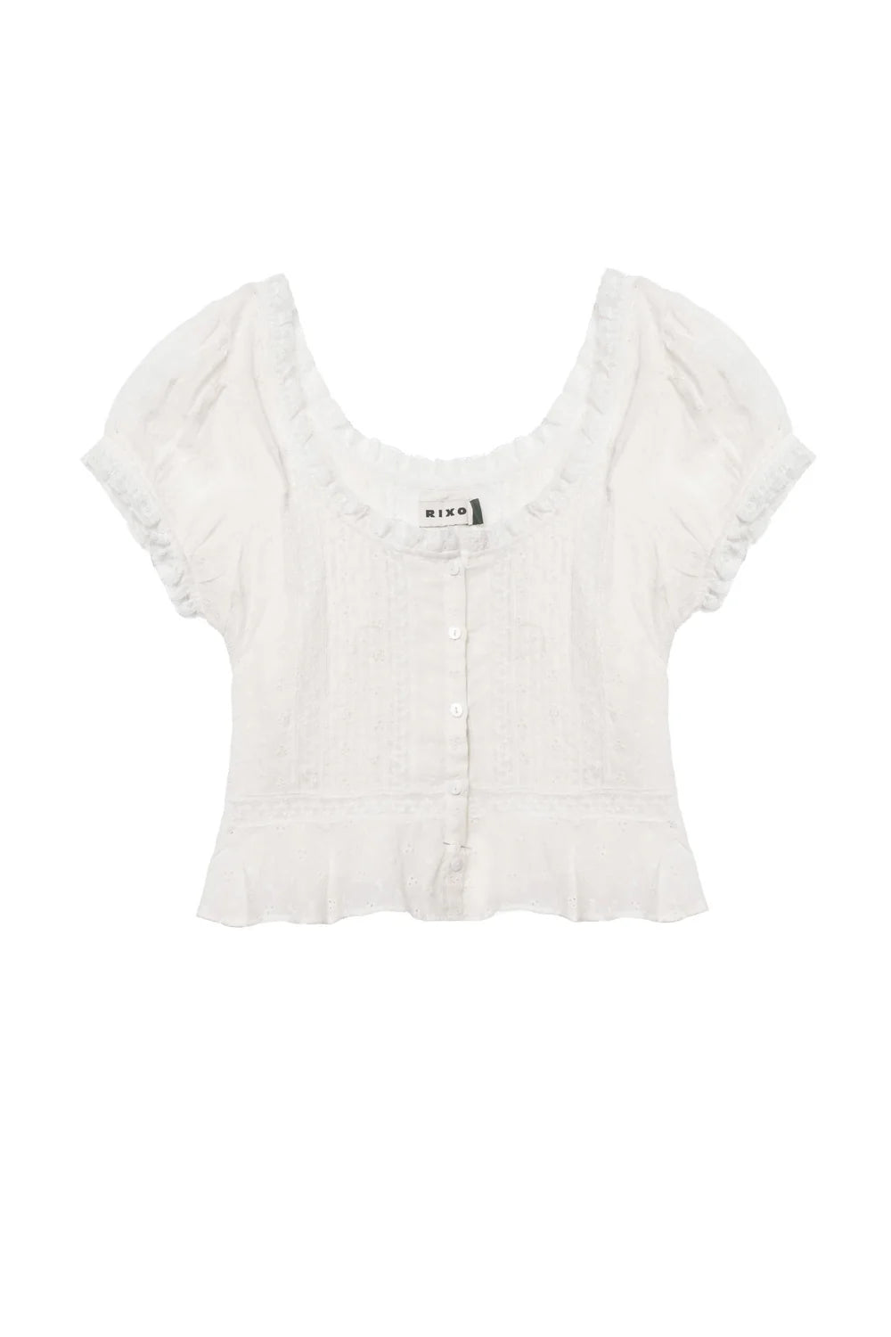 RIXO - Sandi Top in Ivory