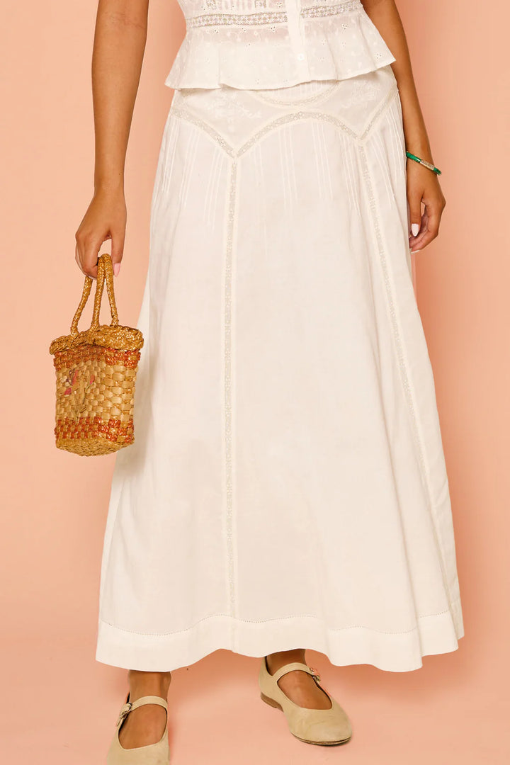 RIXO - Vienne Skirt in Ivory