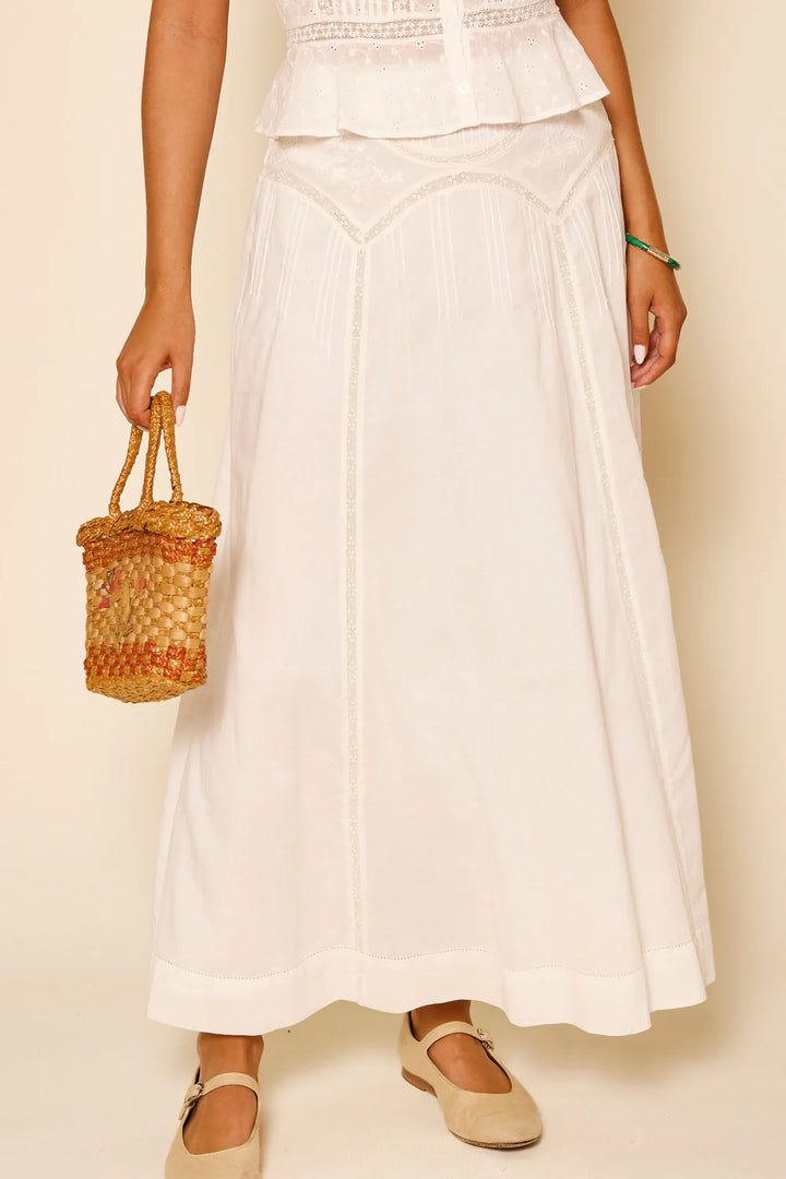 RIXO - Vienne Skirt in Ivory