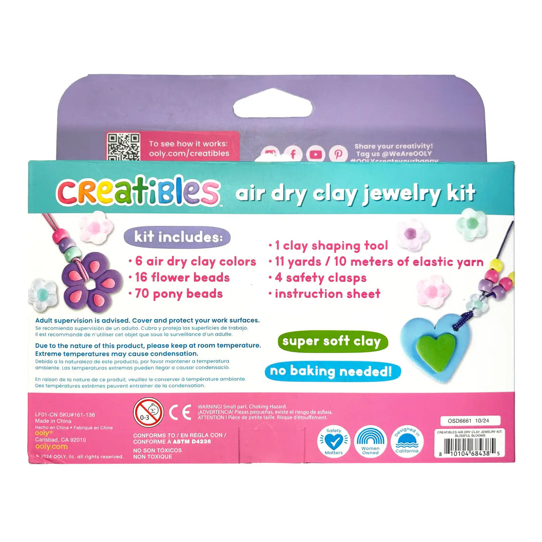 Ooly – Creatibles Air Dry Clay Jewelry Kit in Blissful Blooms