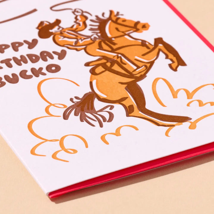 And Here We Are - Birthday Bucko Birthday Card