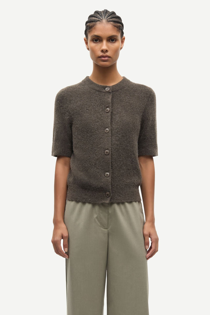 Samsoe Samsoe - Sanoura Short Sleeve Cardigan in Major Brown