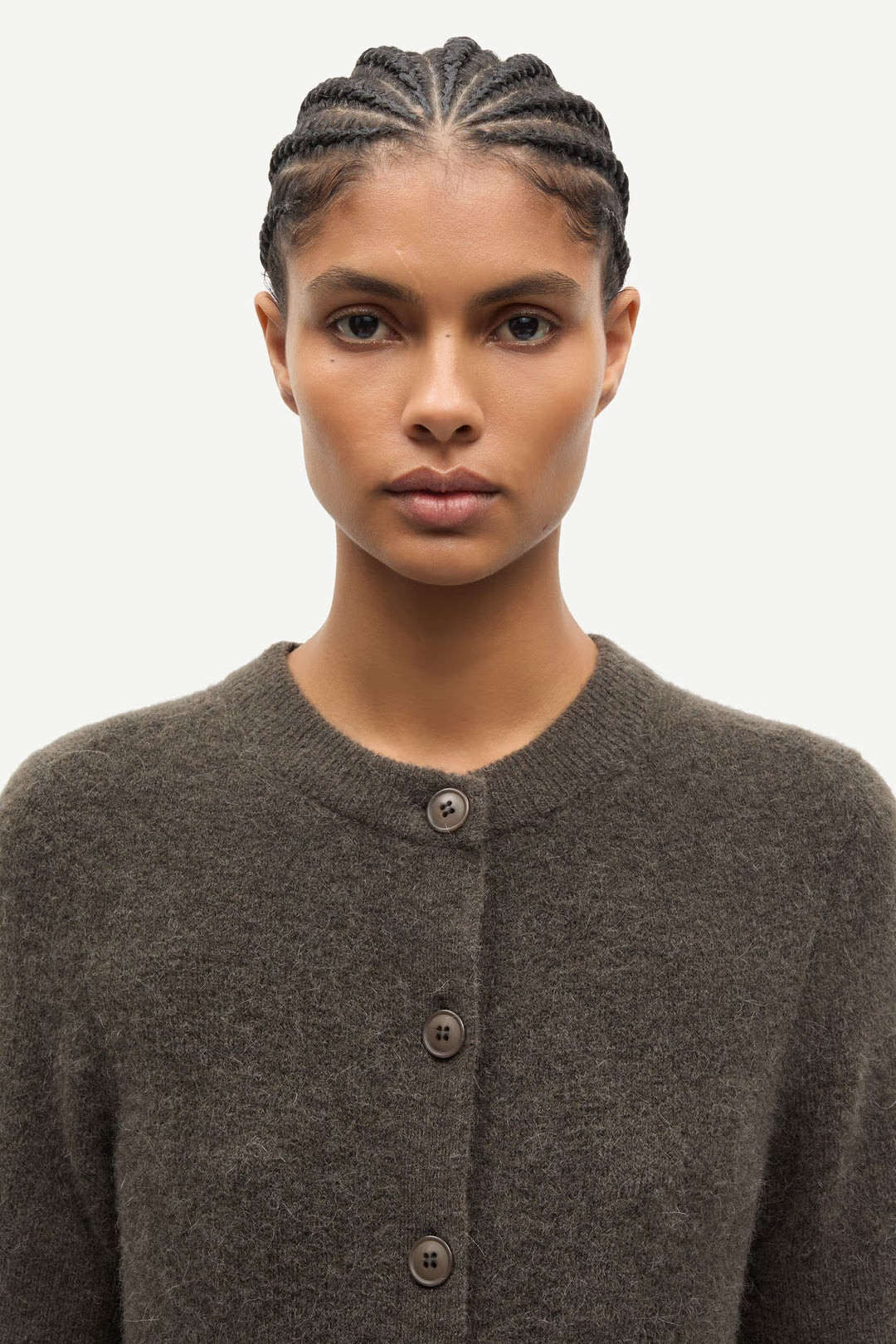 Samsoe Samsoe - Sanoura Short Sleeve Cardigan in Major Brown