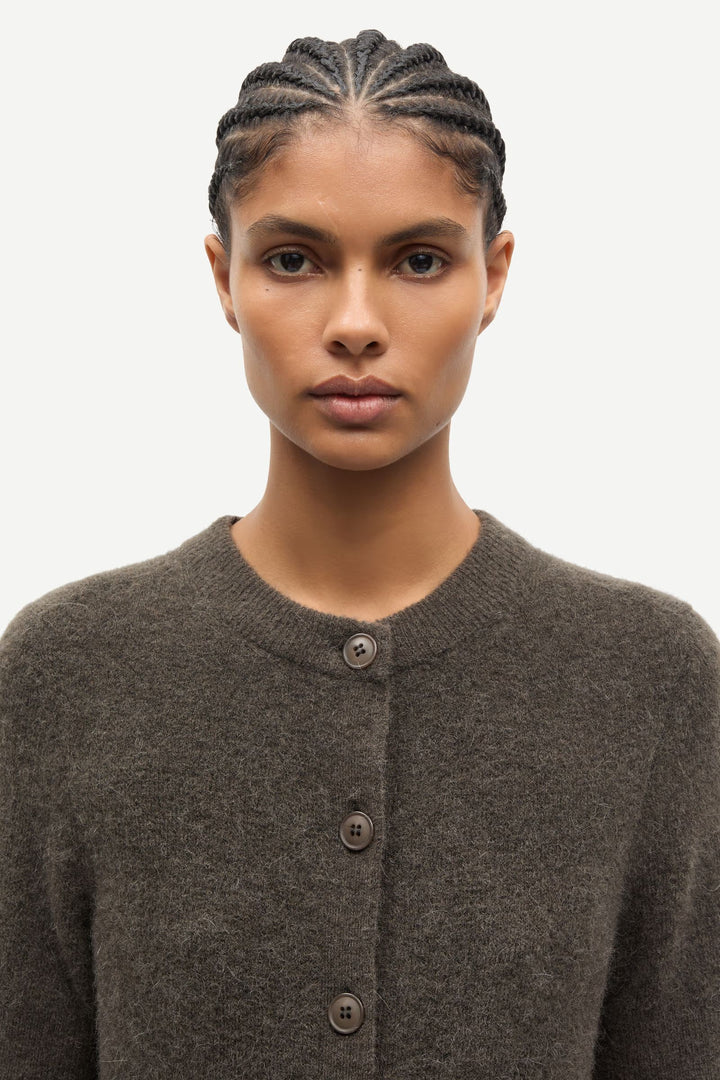 Samsoe Samsoe - Sanoura Short Sleeve Cardigan in Major Brown