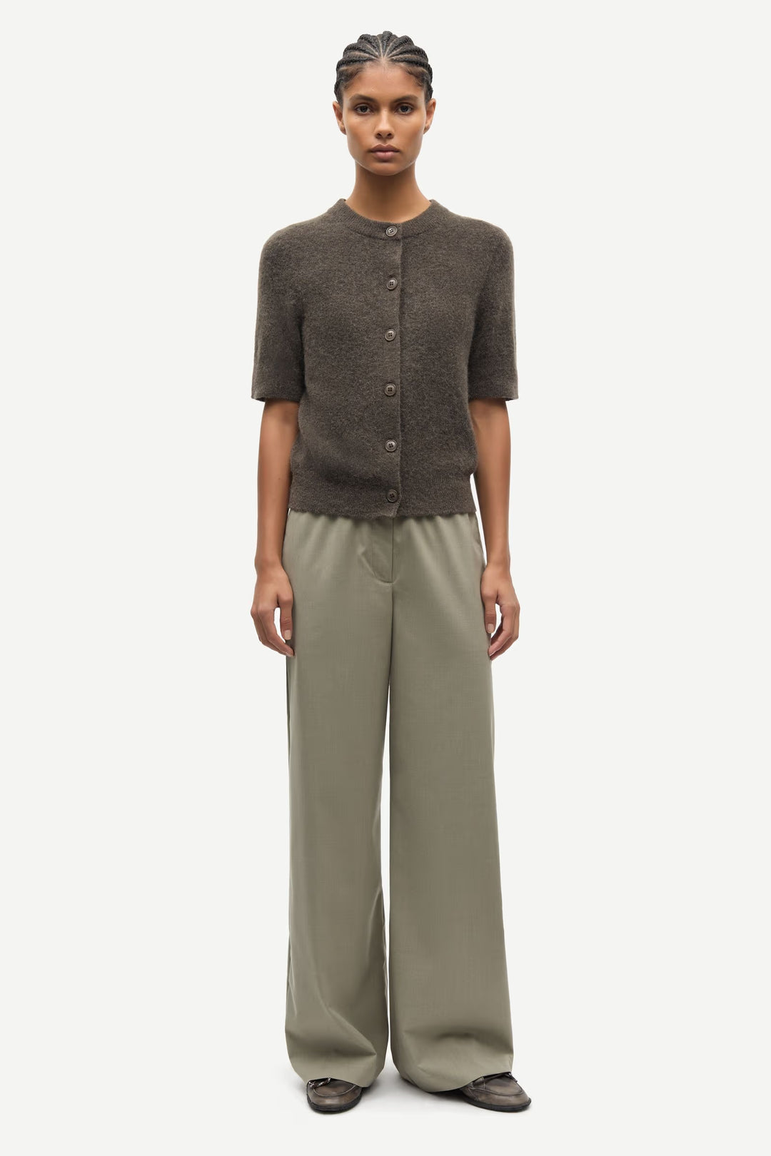 Samsoe Samsoe - Sanoura Short Sleeve Cardigan in Major Brown