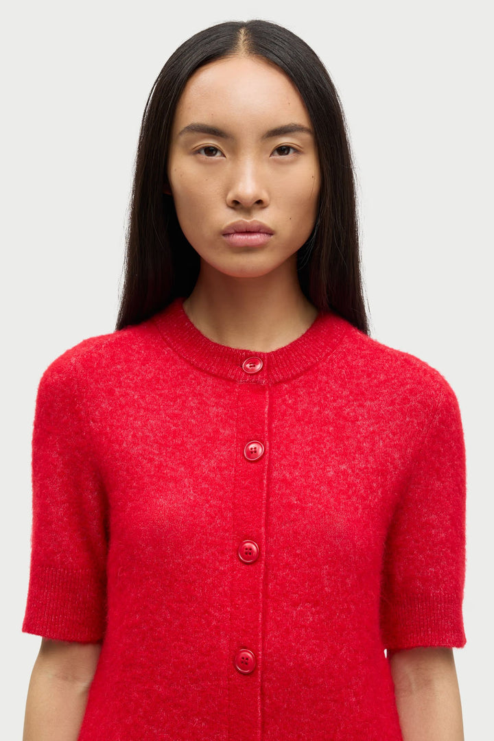 Samsoe Samsoe - Sanoura Short Sleeve Cardigan in Haute Red