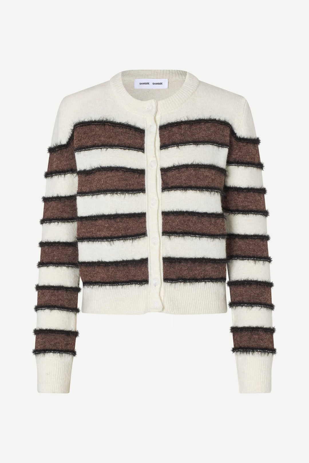 Samsoe Samsoe - Sacian Cardigan in Black Coffee Stripes