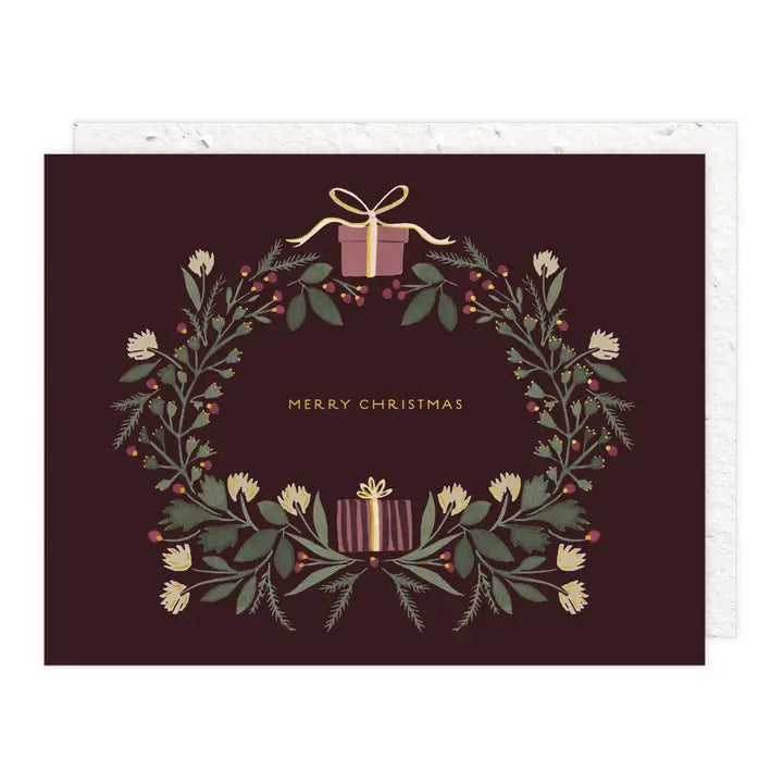 Seedlings - Christmas Wreath Holiday Greeting Card