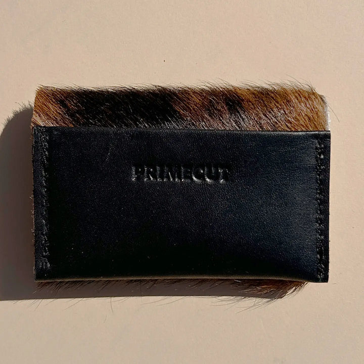 Primecut – Wallet in Leather + Brindle Hair on Hide