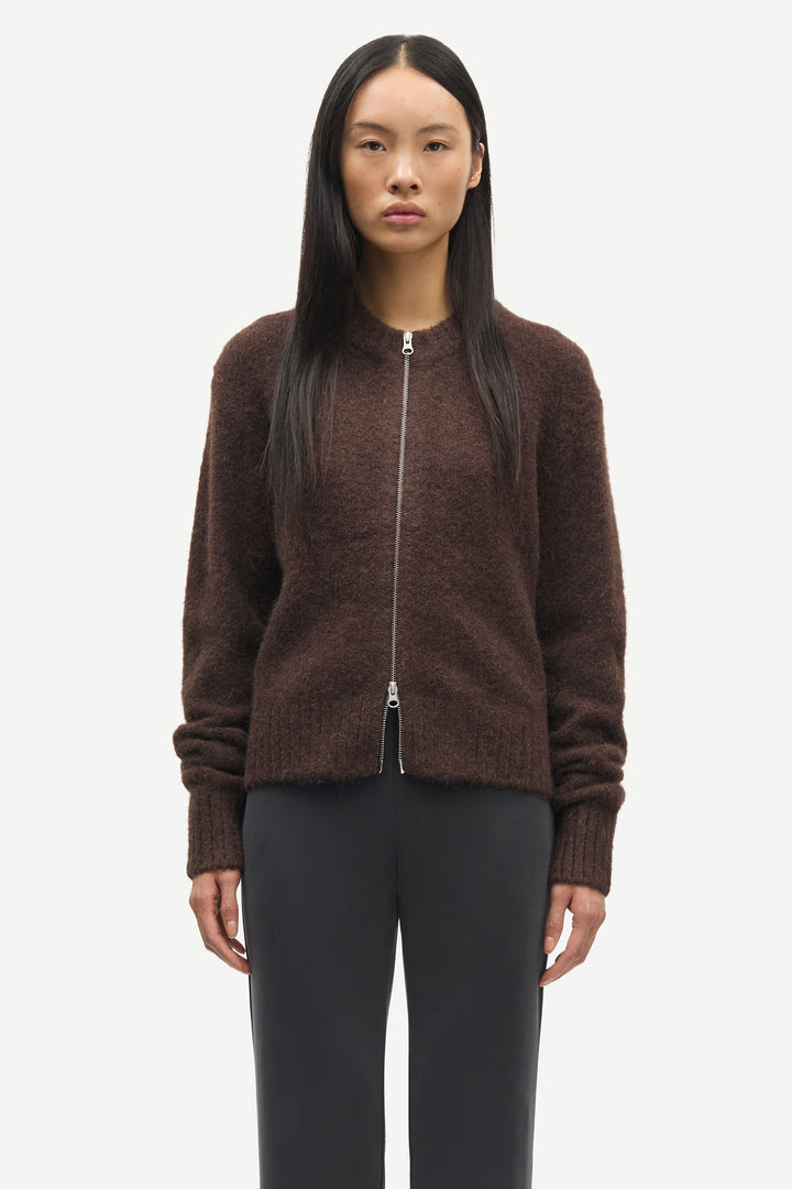 Samsoe Samsoe - Sajeanine Zip Cardigan in Black Coffee