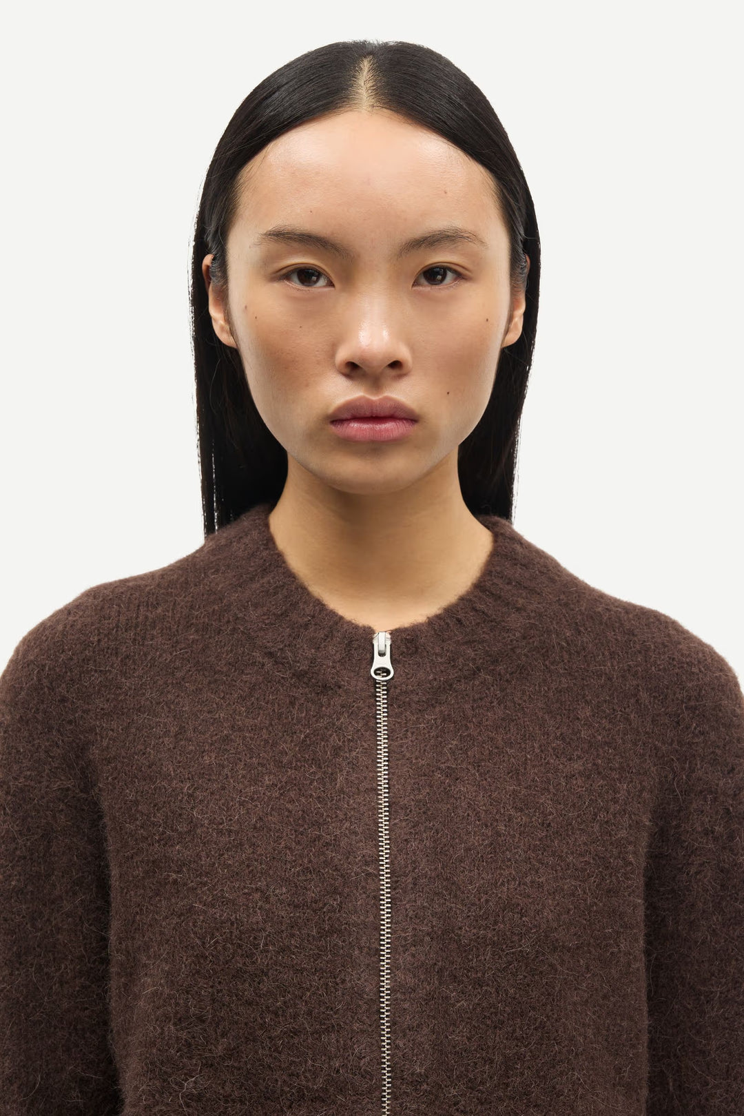 Samsoe Samsoe - Sajeanine Zip Cardigan in Black Coffee