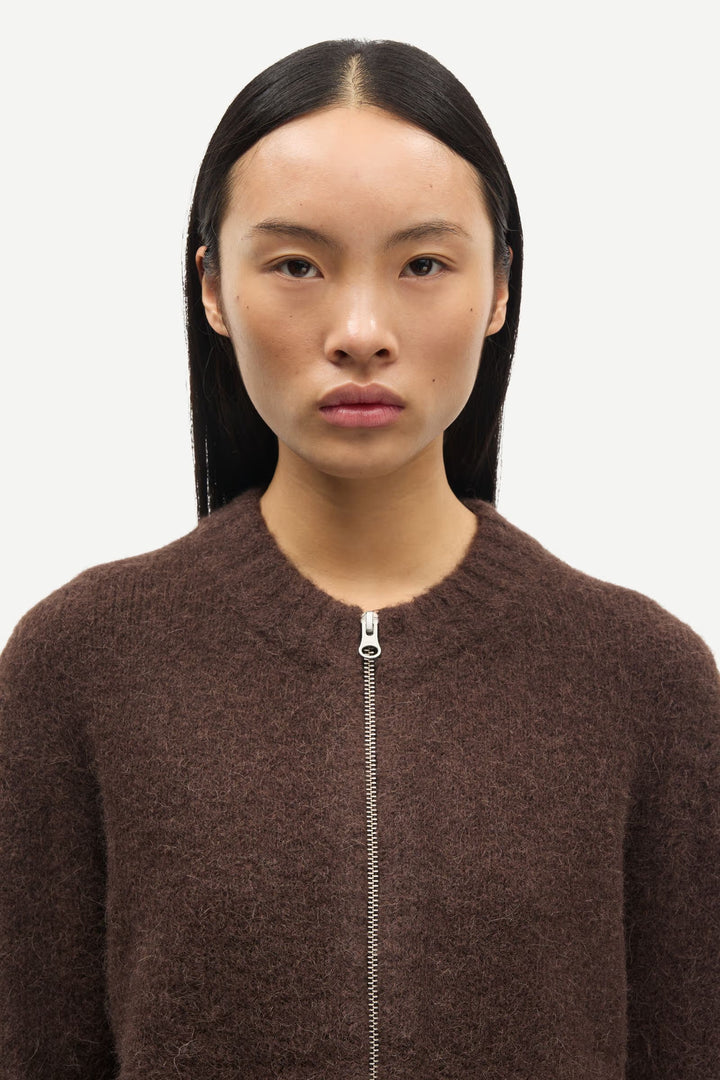 Samsoe Samsoe - Sajeanine Zip Cardigan in Black Coffee