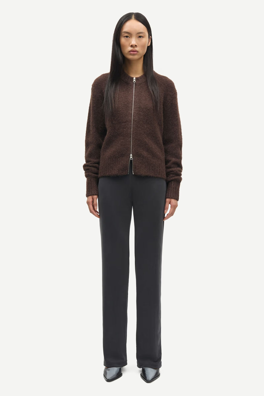 Samsoe Samsoe - Sajeanine Zip Cardigan in Black Coffee