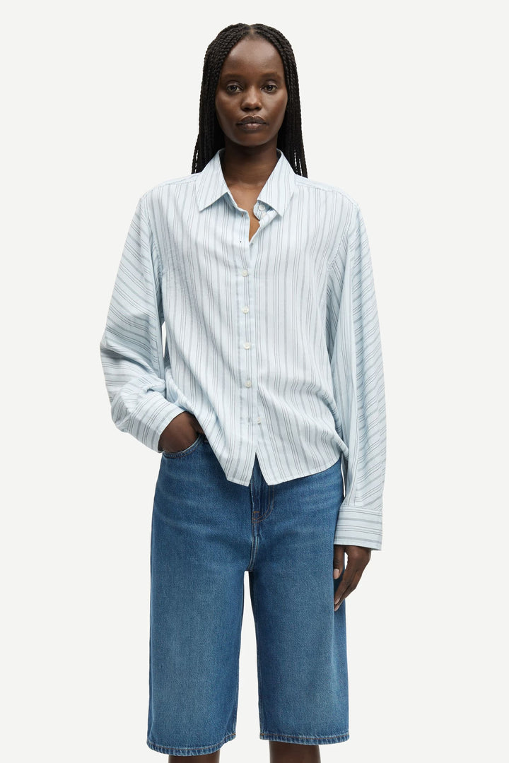 Samsoe Samsoe – Sania Shirt in Skywriting Stripe